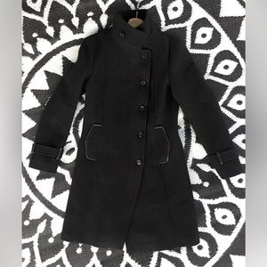 SOIA & KYO Wool Coat with leather detail - medium